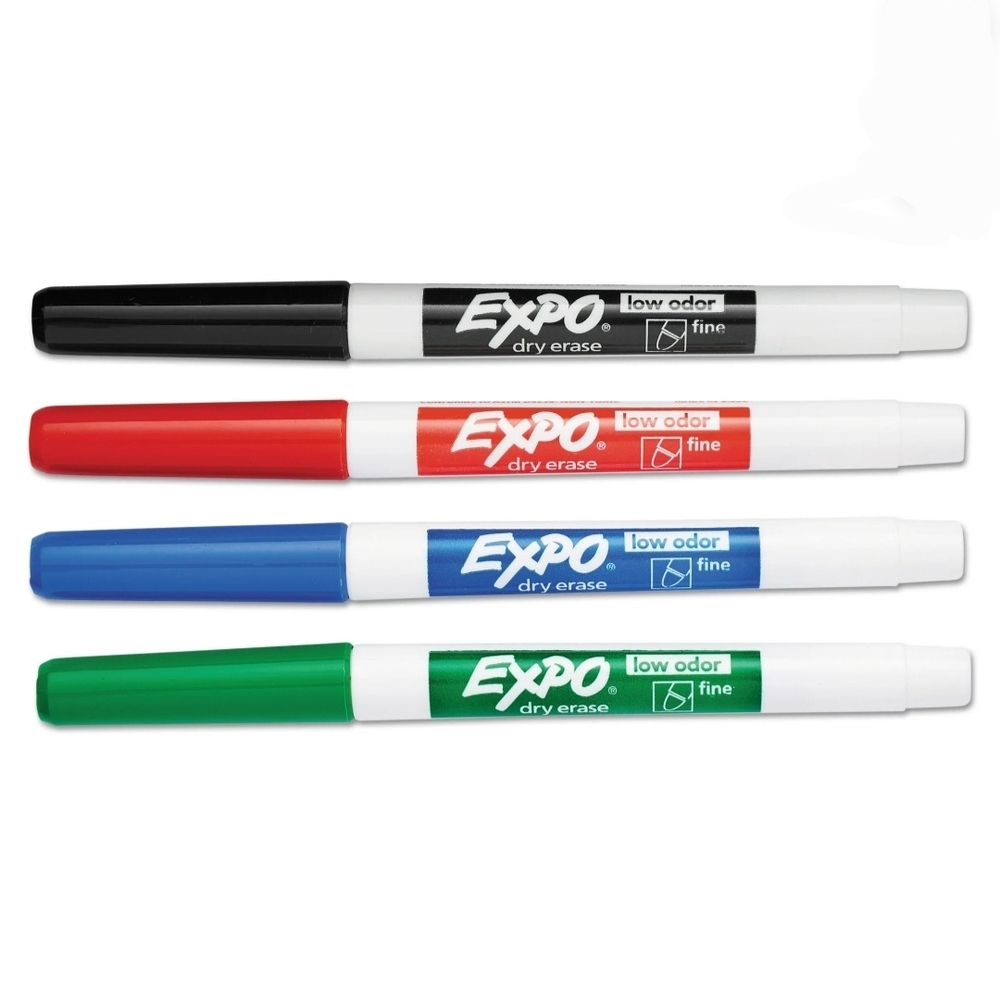 🖐♡6 Expo Packs Of 4 Low Odor Dry Erase Markers - Black, Red, Blue, Green